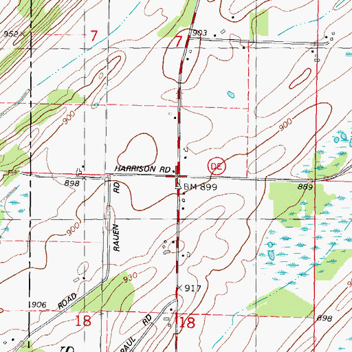 Topographic Map of Harrison School, WI