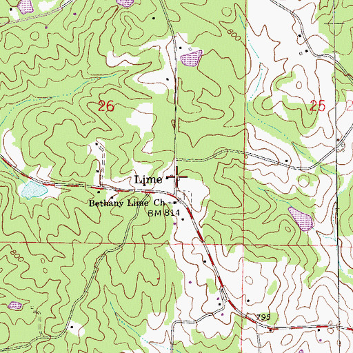 Topographic Map of Lime, AL
