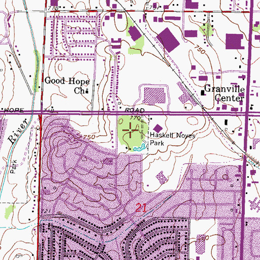 Topographic Map of Haskell Noyes Park, WI