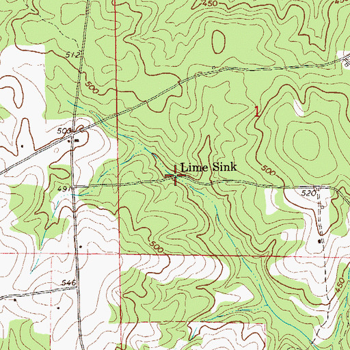 Topographic Map of Lime Sink, AL