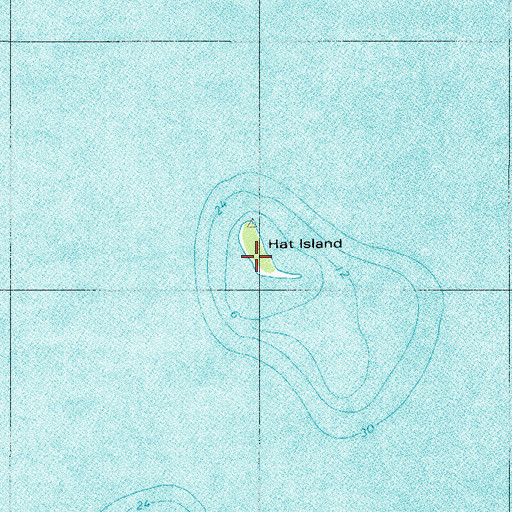 Topographic Map of Hat Island, WI