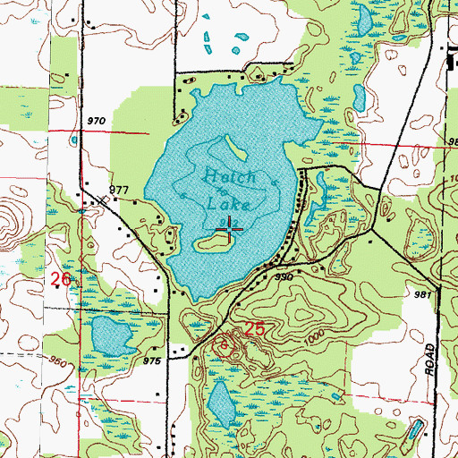 Topographic Map of Hatch Lake, WI