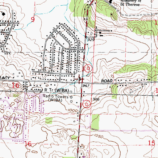 Topographic Map of Hatchery School, WI