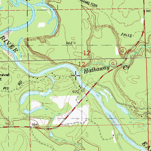 Topographic Map of Hathaway Creek, WI