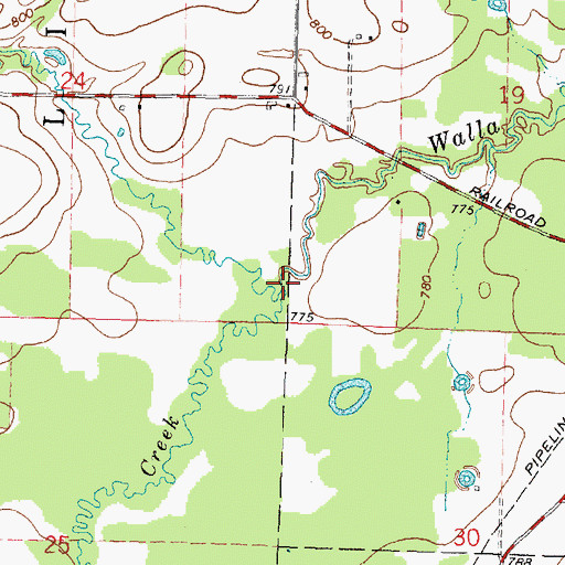 Topographic Map of Hatton Creek, WI