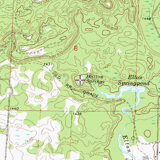 Topographic Map of Hatton Springs, WI