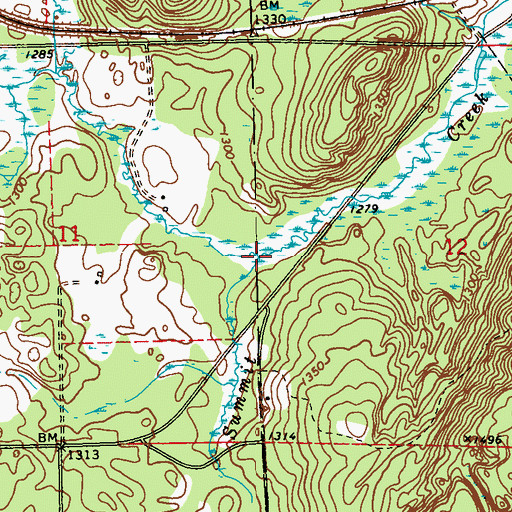 Topographic Map of Hauer Creek, WI