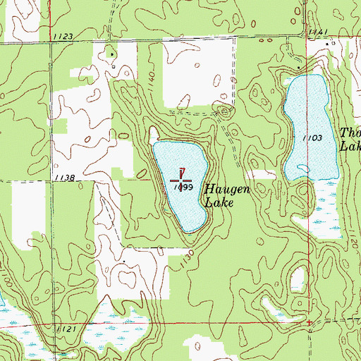 Topographic Map of Haugen Lake, WI
