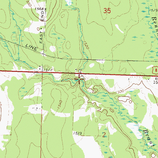 Topographic Map of Hauser Creek, WI