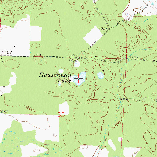 Topographic Map of Hauserman Lake, WI