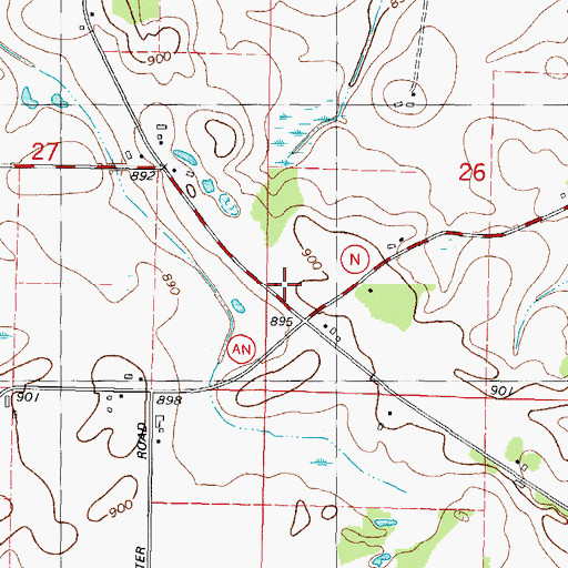 Topographic Map of Hawley School (historical), WI
