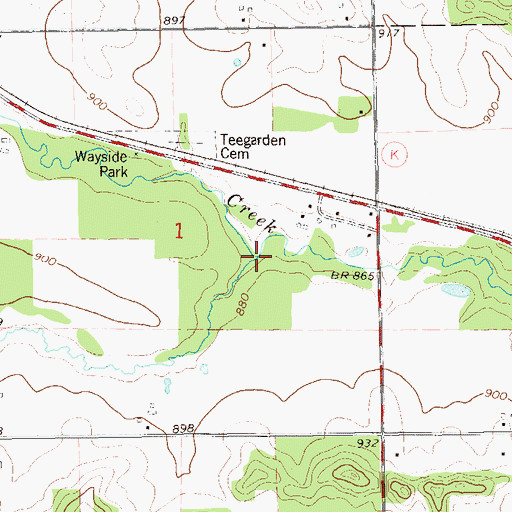 Topographic Map of Hay Creek, WI