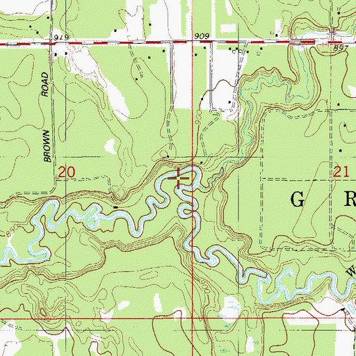 Topographic Map of Hay Creek, WI