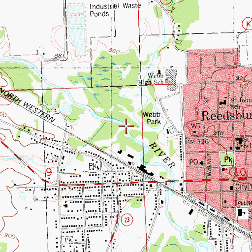 Topographic Map of Hay Creek, WI