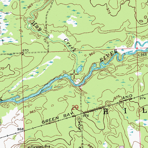 Topographic Map of Hay Creek, WI