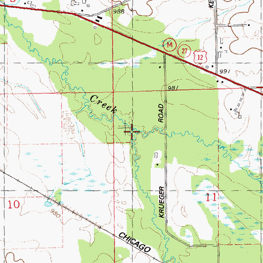 Topographic Map of Hay Creek, WI