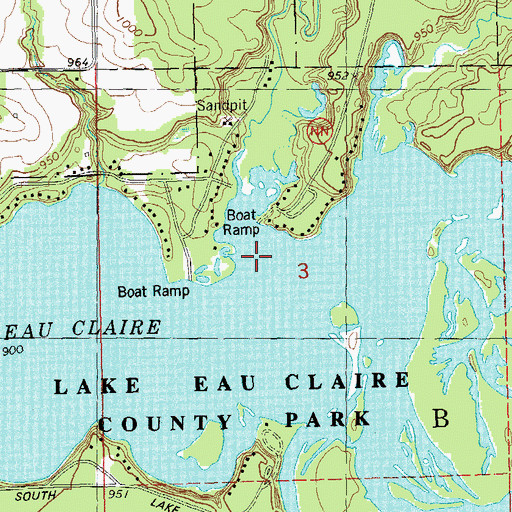 Topographic Map of Hay Creek, WI