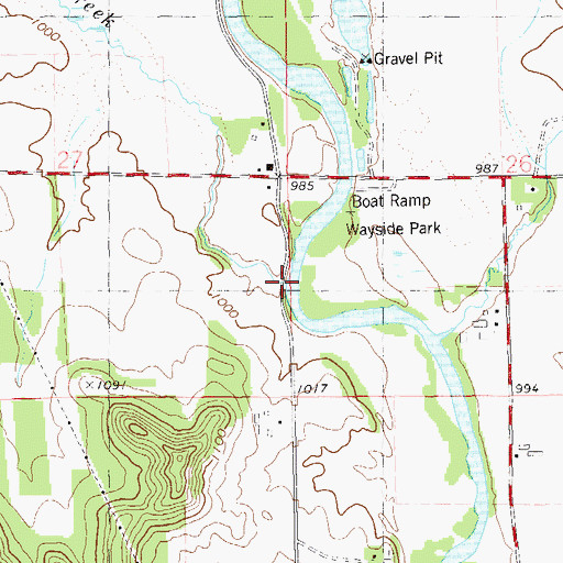 Topographic Map of Hay Creek, WI