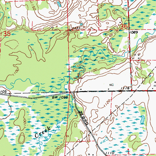 Topographic Map of Hay Creek, WI