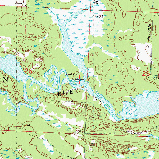 Topographic Map of Hay Creek, WI