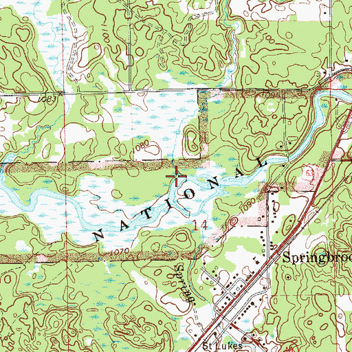 Topographic Map of Hay Creek, WI