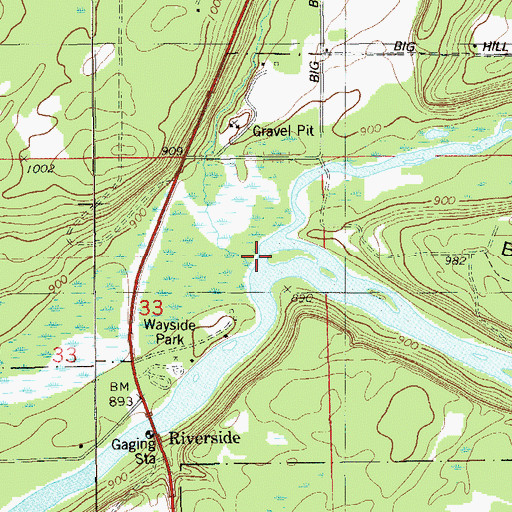 Topographic Map of Hay Creek, WI