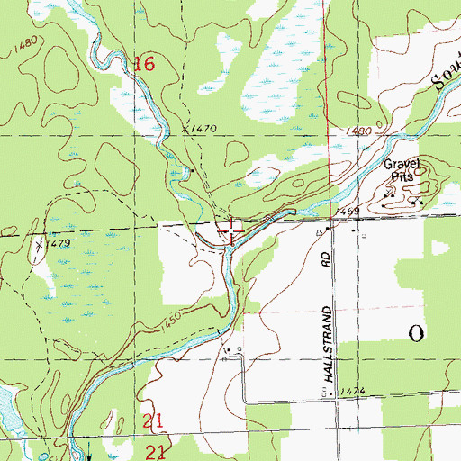 Topographic Map of Hay Creek, WI