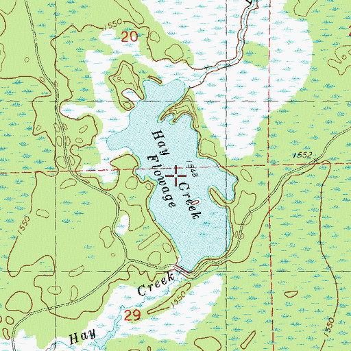 Topographic Map of Hay Creek Flowage, WI