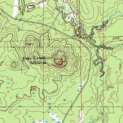 Topographic Map of Hay Creek Mound, WI