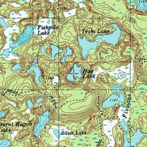Topographic Map of Hay Lake, WI