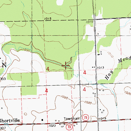 Topographic Map of Hay Meadow Creek, WI