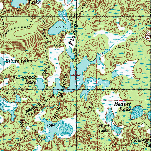 Topographic Map of Hay Meadow Flowage, WI