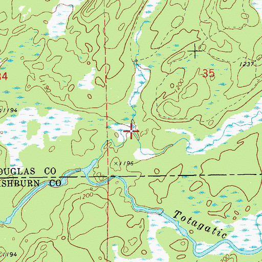 Topographic Map of Haymaker Creek, WI