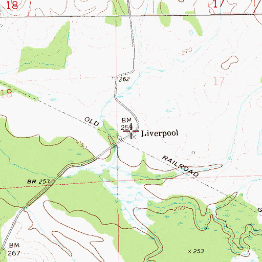 Topographic Map of Liverpool, AL