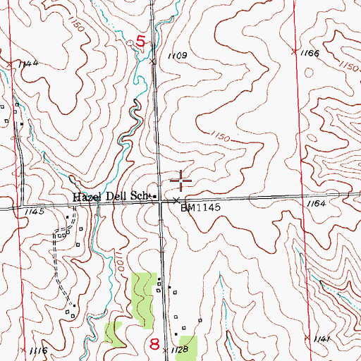 Topographic Map of Iowa - Grant Elementary / Middle School, WI