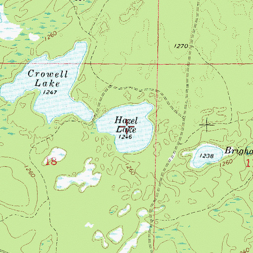 Topographic Map of Hazel Lake, WI