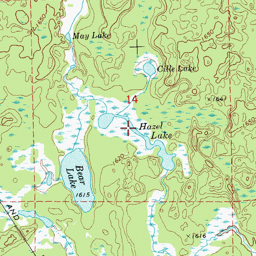 Topographic Map of Hazel Lake, WI