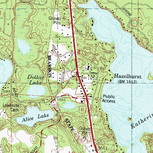 Topographic Map of Hazelhurst, WI