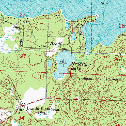 Topographic Map of Headflyer Lake, WI