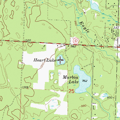 Topographic Map of Heart Lake, WI