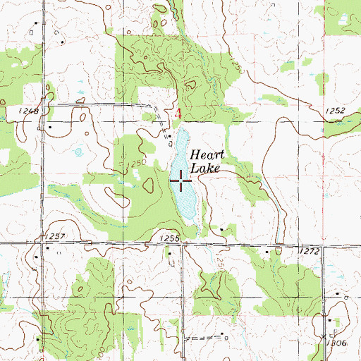 Topographic Map of Heart Lake, WI