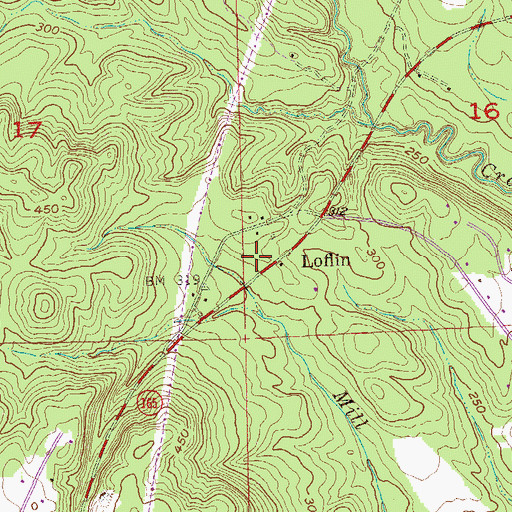 Topographic Map of Loflin, AL