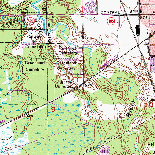 Topographic Map of Hebrew Cemetery, WI