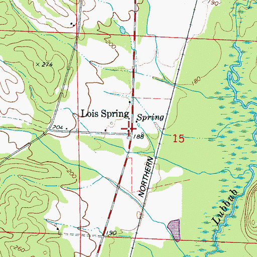 Topographic Map of Lois Spring, AL