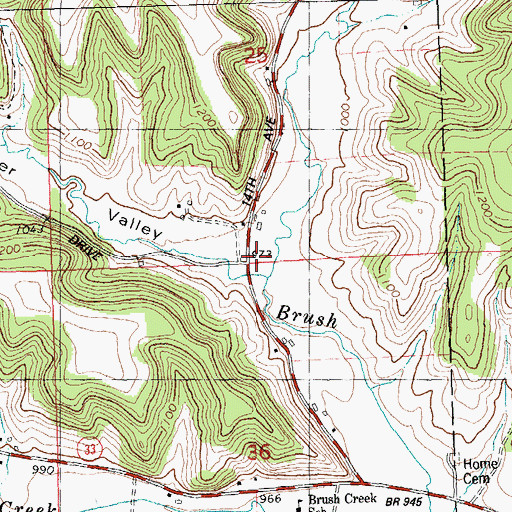 Topographic Map of Heiser Valley, WI