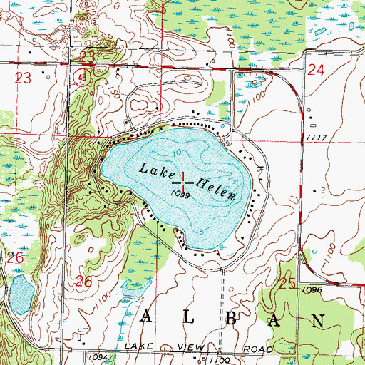 Topographic Map of Lake Helen, WI