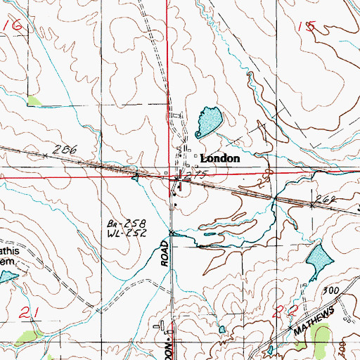 Topographic Map of London, AL