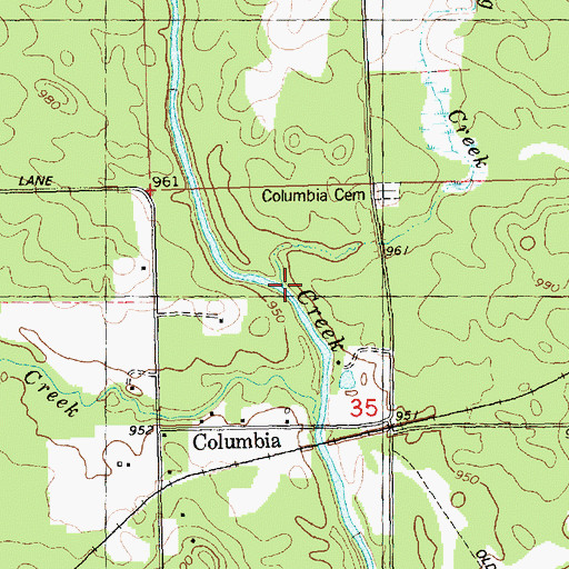 Topographic Map of Helling Creek, WI