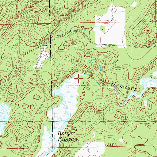 Topographic Map of Hemlock Creek, WI