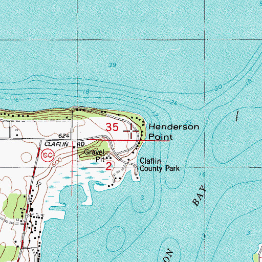 Topographic Map of Henderson Point, WI